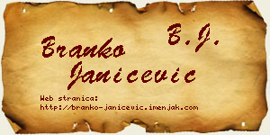 Branko Janićević vizit kartica